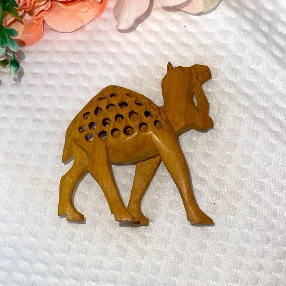 Hand Carved Mother Camel Cut Out NWOT